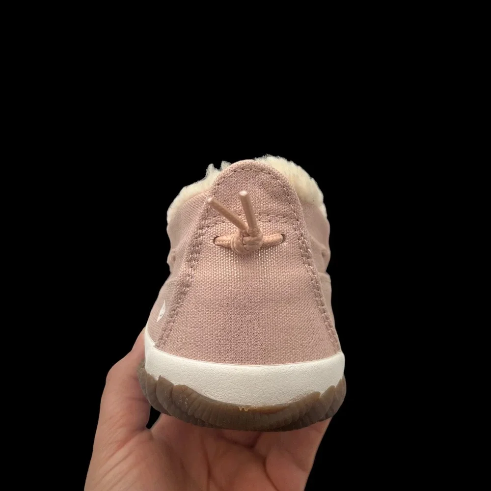 Sperry Youth Girls Moc-Sider Faux Fur Lined Winter Shoes Size 4 Blush Pink White
